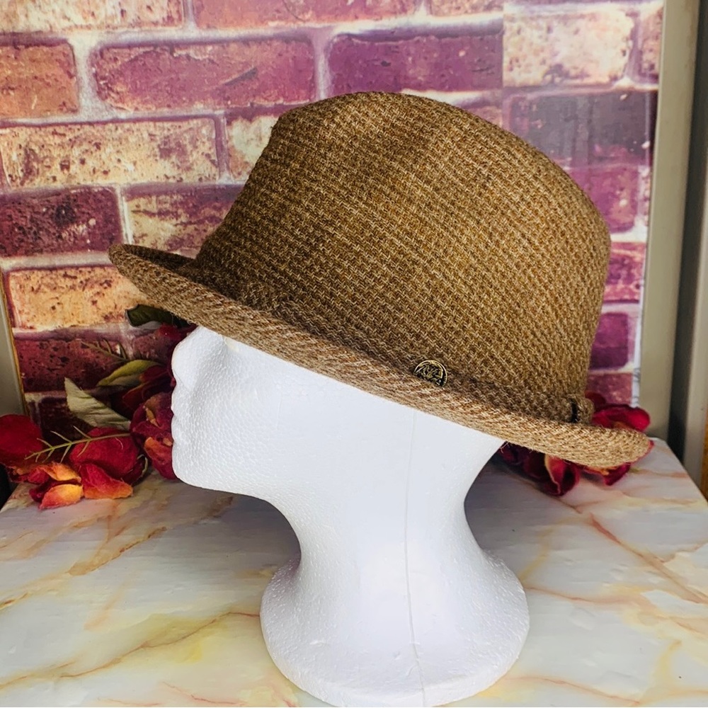 Vintage Adam New York Brown Tweed Wool Fedora Hat